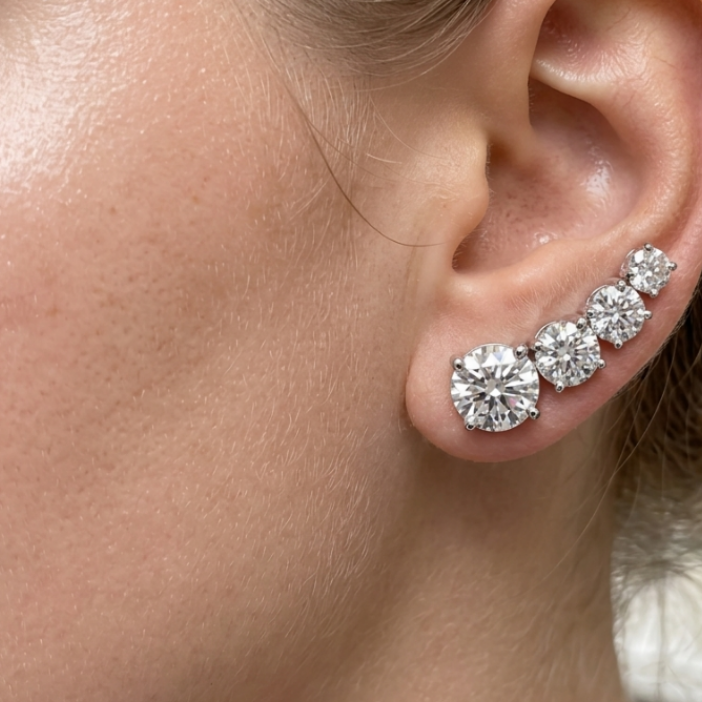 1CT ROUND IN GRADUATED DIAMOND EARRING (LARJS3586)