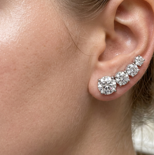 1CT ROUND IN GRADUATED DIAMOND EARRING (LARJS3586)