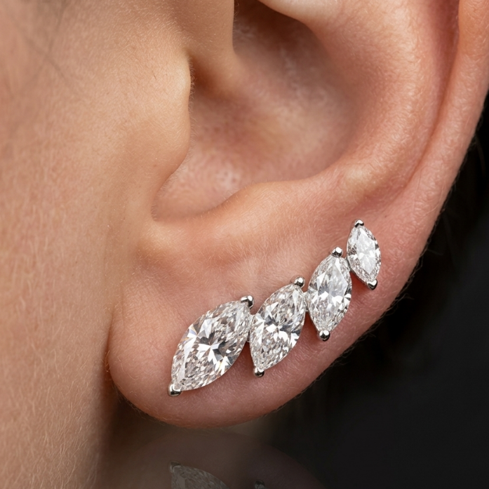 1CT MARQUISE GRADUATED DIAMOND EARRING (ARJS3467)