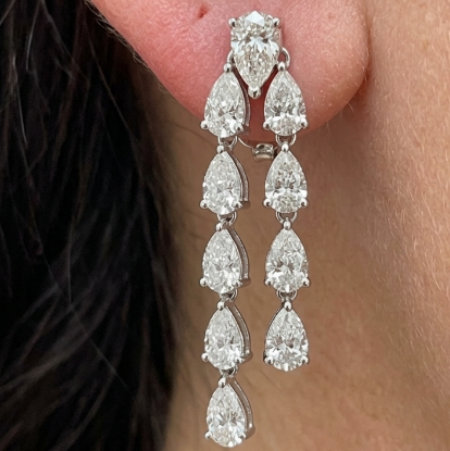 50PT EACH PEAR TWO LINE DIAMOND EARRING (LARJS3505)