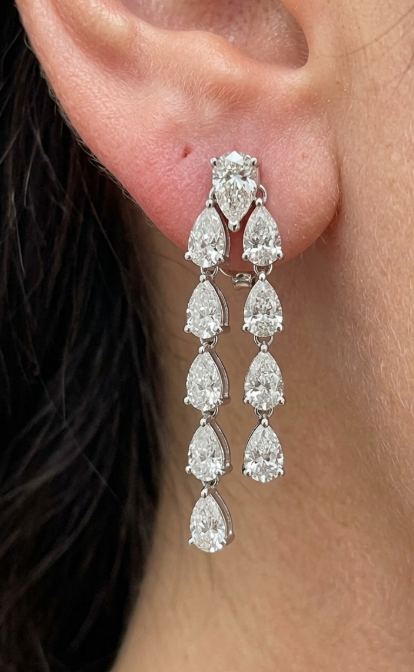 50PT EACH PEAR TWO LINE DIAMOND EARRING (LARJS3505)