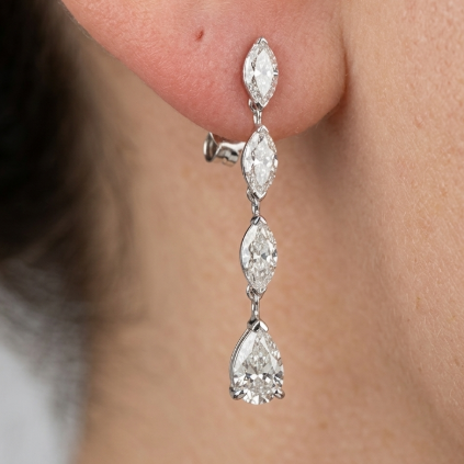 1CT PEAR & MARQUISE DIAMOND EARRING (CTA1279)