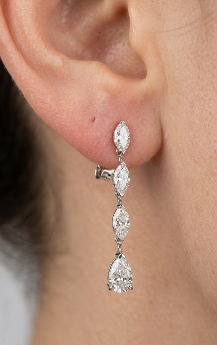 1CT PEAR & MARQUISE DIAMOND EARRING (CTA1279)