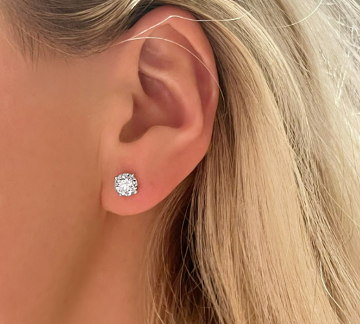 2CT EACH ROUND DIAMOND EARRING (ARJS3313)