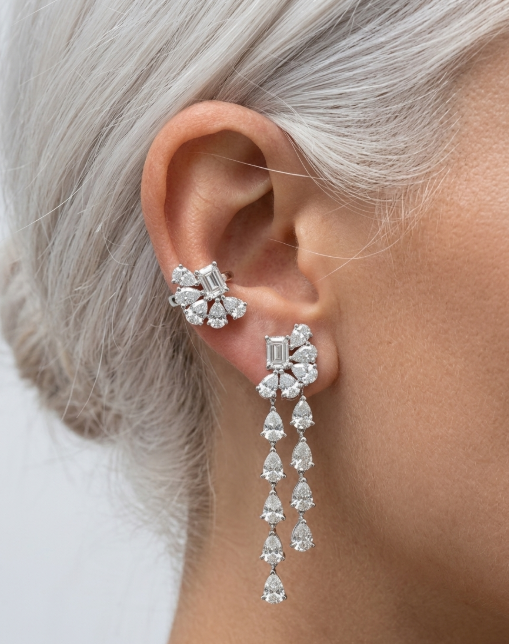 PEAR AND EMERALD DIAMOND EARRING (ARJS3332)