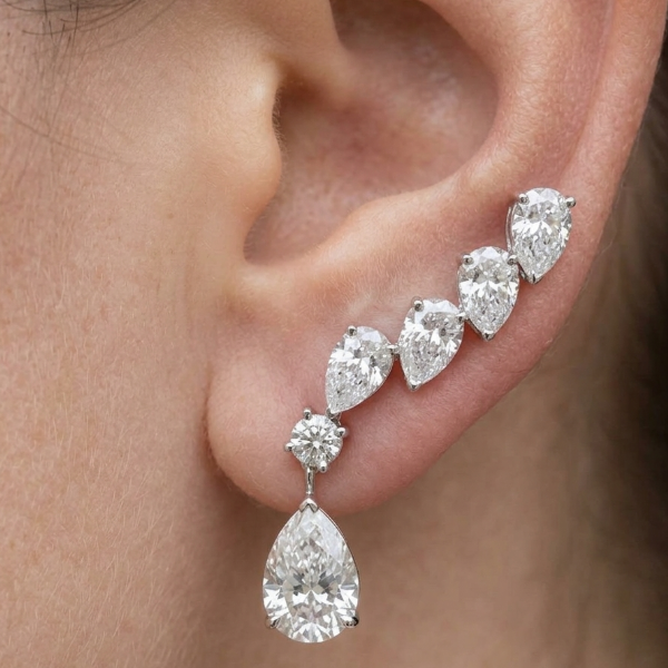 PEAR & ROUND DROP EARRING (CTA1284)