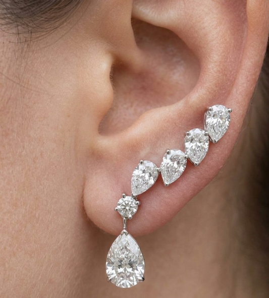 PEAR & ROUND DROP EARRING (CTA1284)
