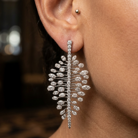 PEAR & MARQUISE BIG DANGLING EARRING