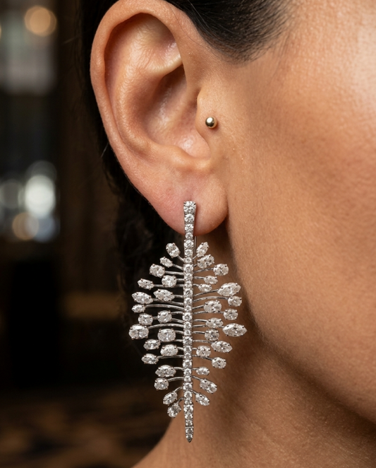 PEAR & MARQUISE BIG DANGLING EARRING