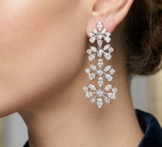 PEAR & MARQUISE DIAMOND EARRING