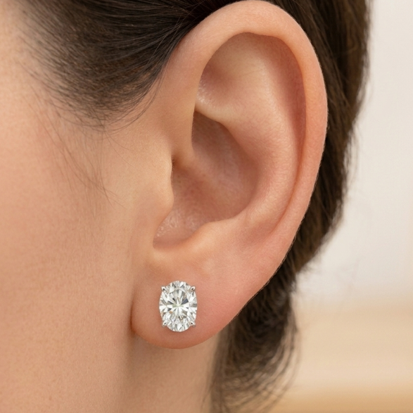 3CT EACH OVAL STUD EARRING (ARJS3774)