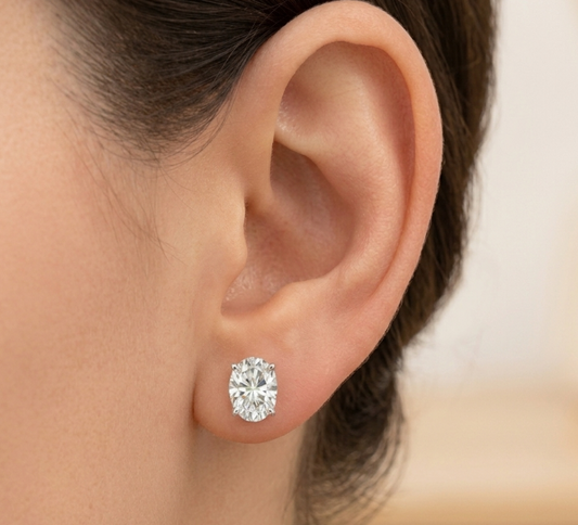 3CT EACH OVAL STUD EARRING (LARJS3518)
