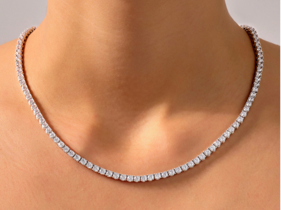 30 POINTER EACH ROUND TENNIS NECKLACE (ARJS3978)