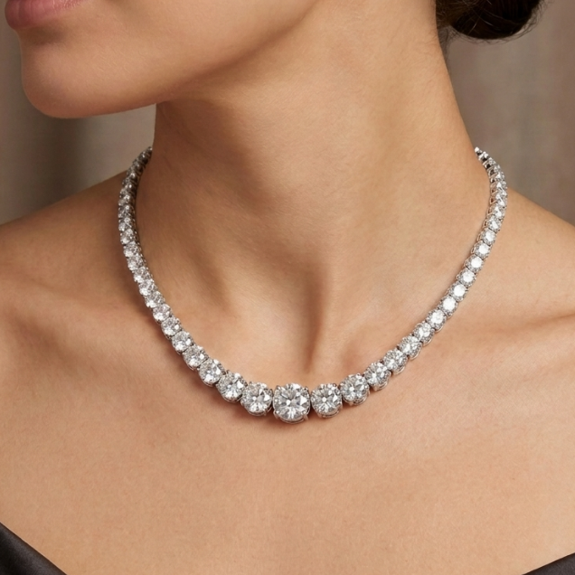 5 CARAT ROUND IN GRADUTED NECKLACE ARJS4004