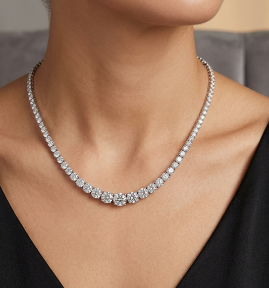 1CT Round In Graduated Necklace (LARJS3215)