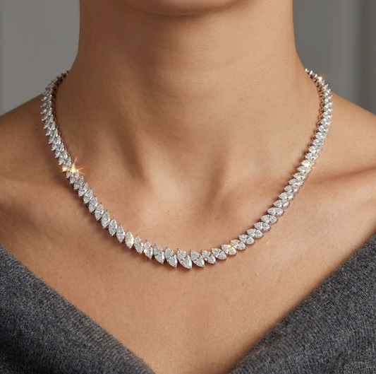 1CT in Graduated Marquise Cut Necklace