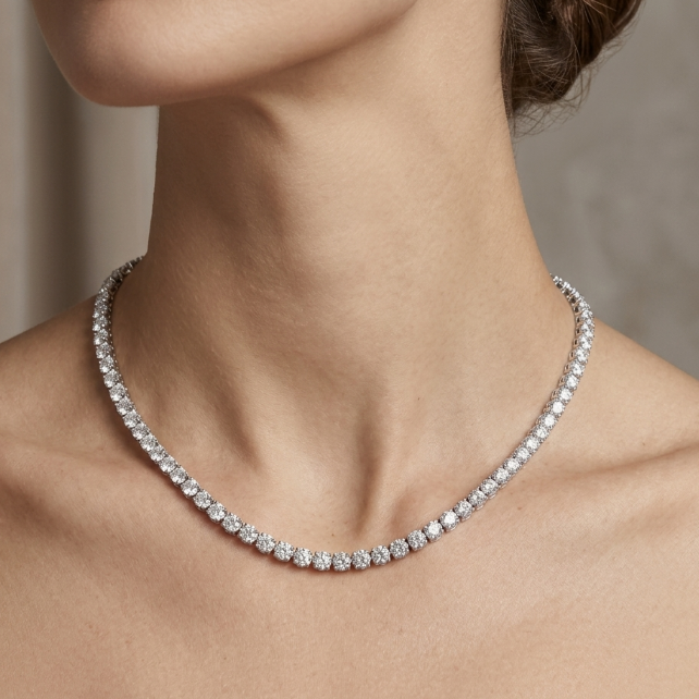 35PT ROUND DIAMOND TENNIS NECKLACE (LARJS3856)