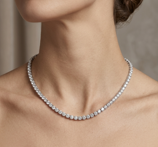 35PT ROUND DIAMOND TENNIS NECKLACE (LARJS3856)