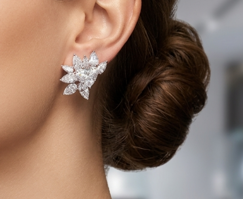 1 CT HEART WITH PEAR & MARQUISE EARRING (ARJS3875)