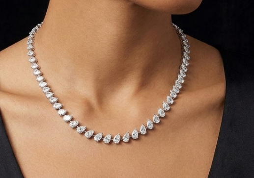 25 POINTER EACH PEAR ONE LINE NECKLACE (ARJS3949)