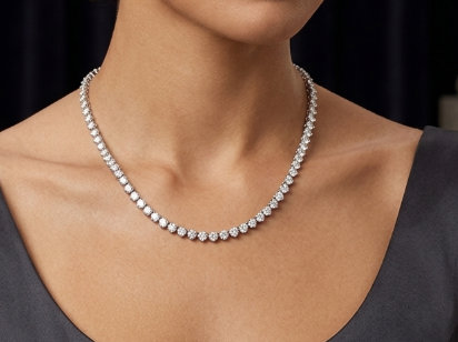 15PT ROUND DIAMOND HALF 3PRONG NECKLACE