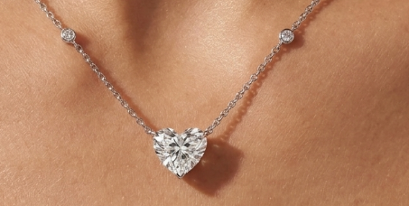 5CT HEART DIAMOND W/ROUND ON SIDE PENDANT (ARJS3544)