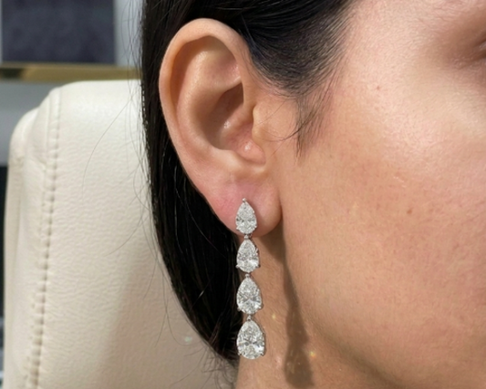 2 Carat Pear Graduation Earring (ARJS4065)