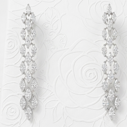 MARQUISE THREE LINE ATTACHED BIG EARRING (ARJS4036)