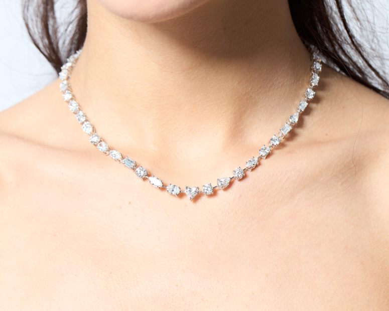 0.50 Each  Mix Shape Diamond Necklace (ARJS3725)