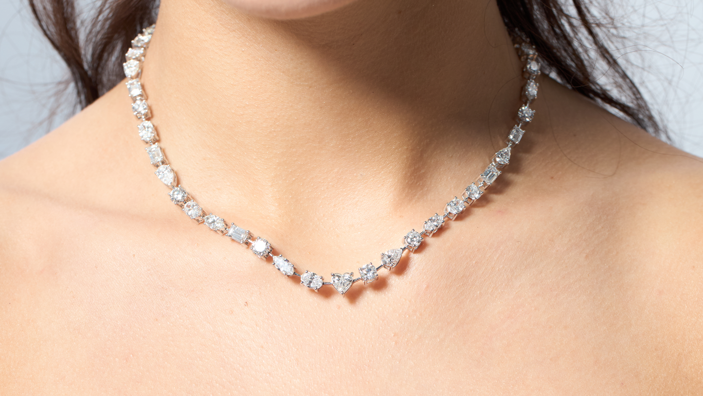 0.50 Each  Mix Shape Diamond Necklace (ARJS3725)