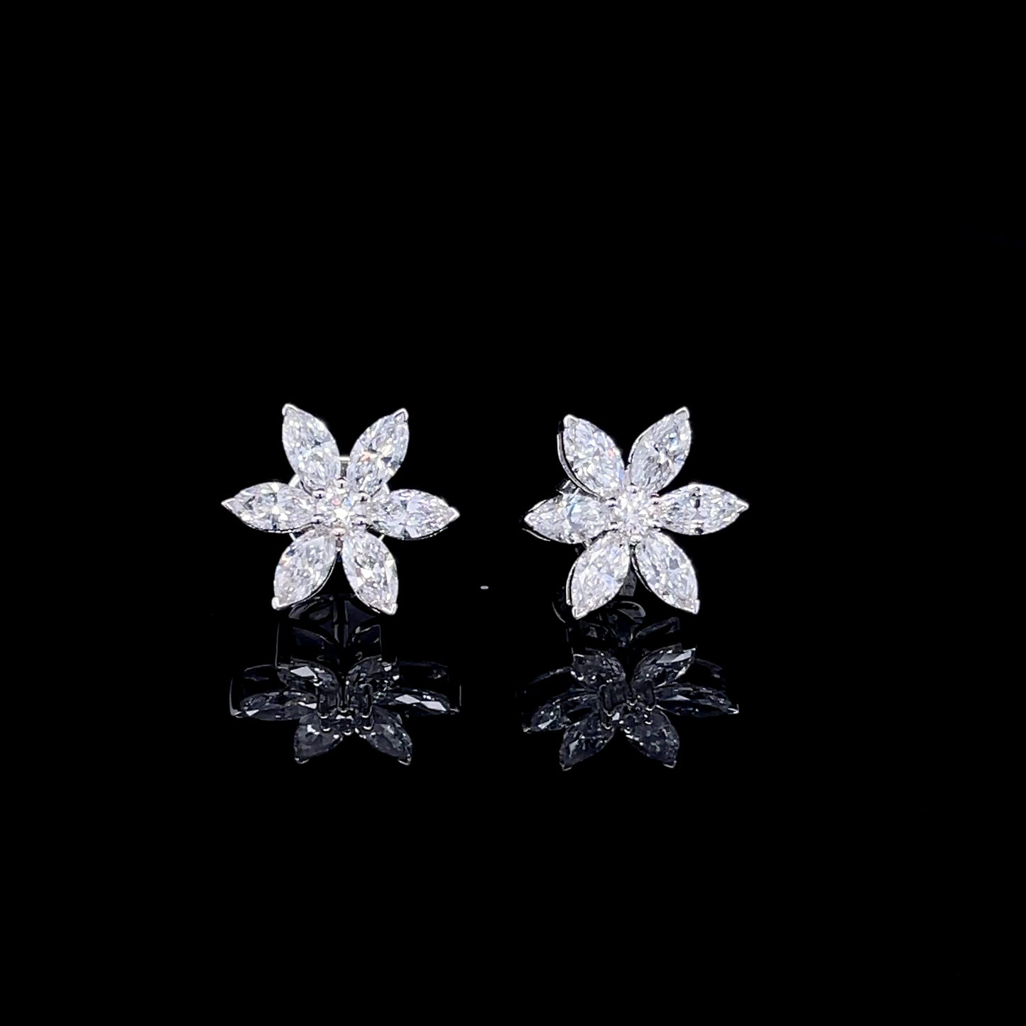 Marquise Cut Flower Earring