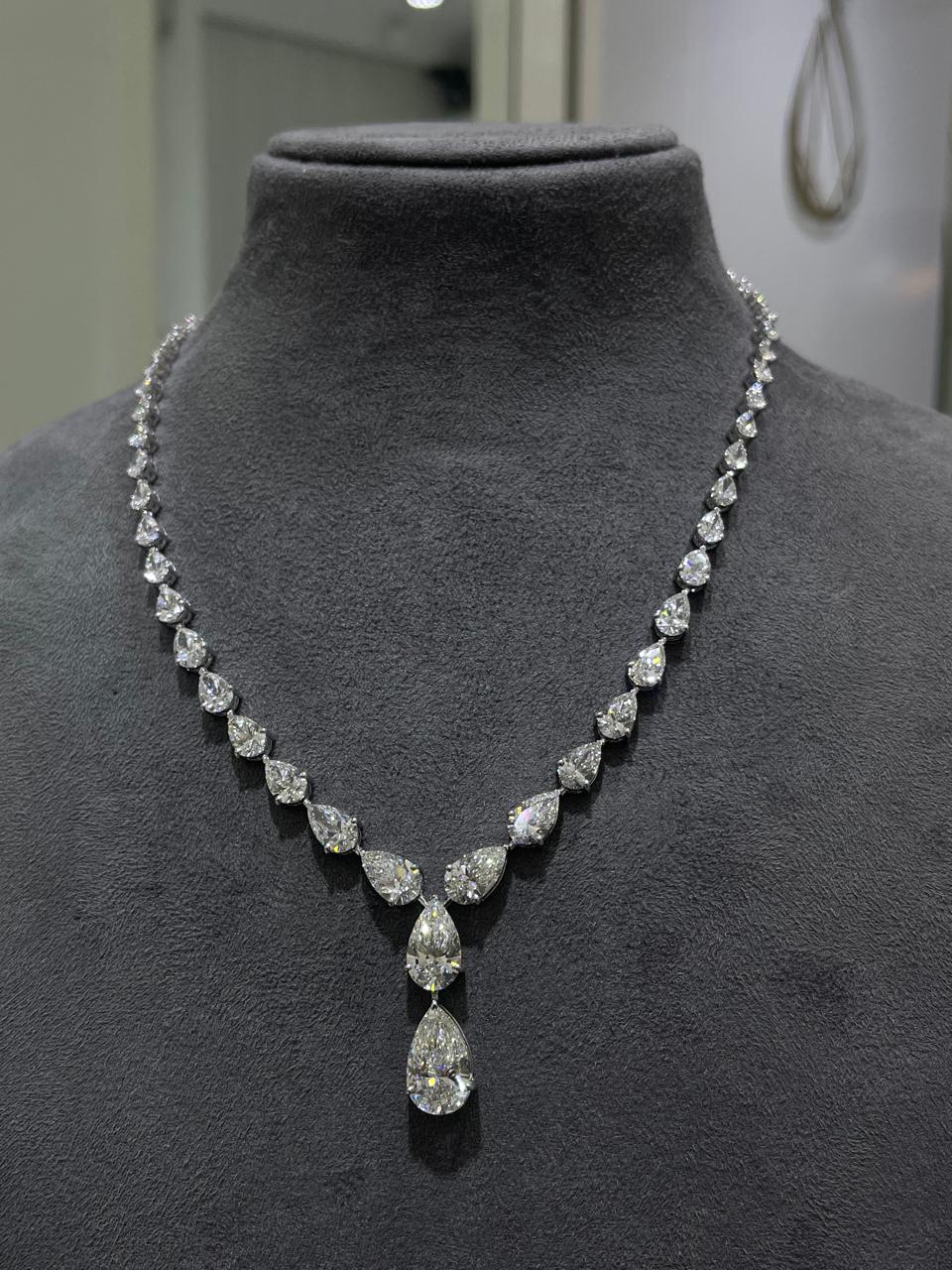 5 CT PEAR GRADUATED NECKLACE (ARJS4015)
