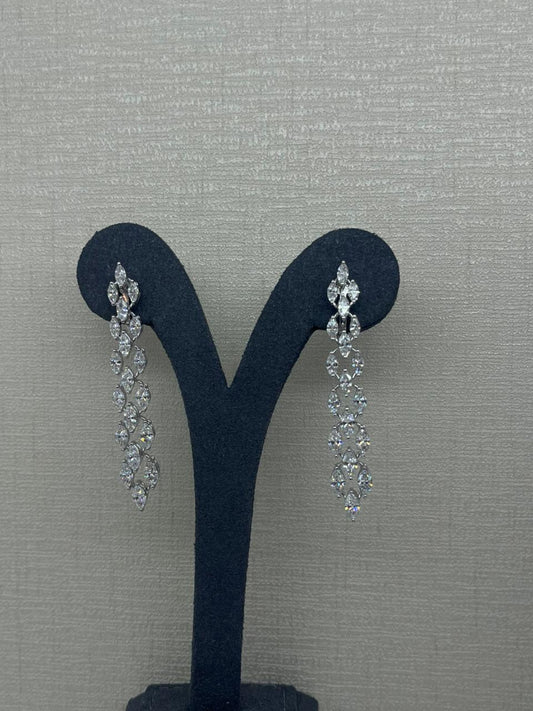 MARQUISE THREE LINE ATTACHED BIG EARRING (ARJS4036)