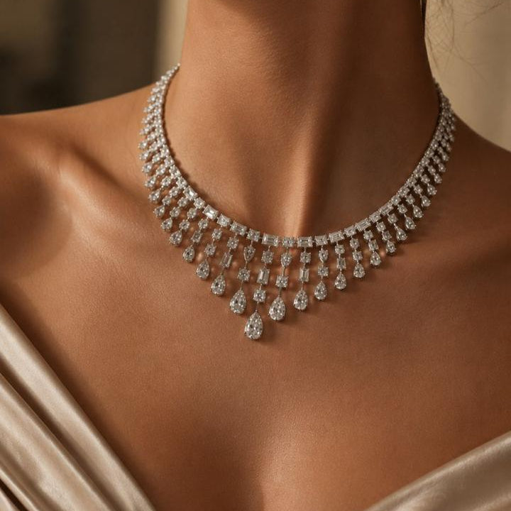 2 Carat Pear Mix Shape Necklace (ARJS4066)