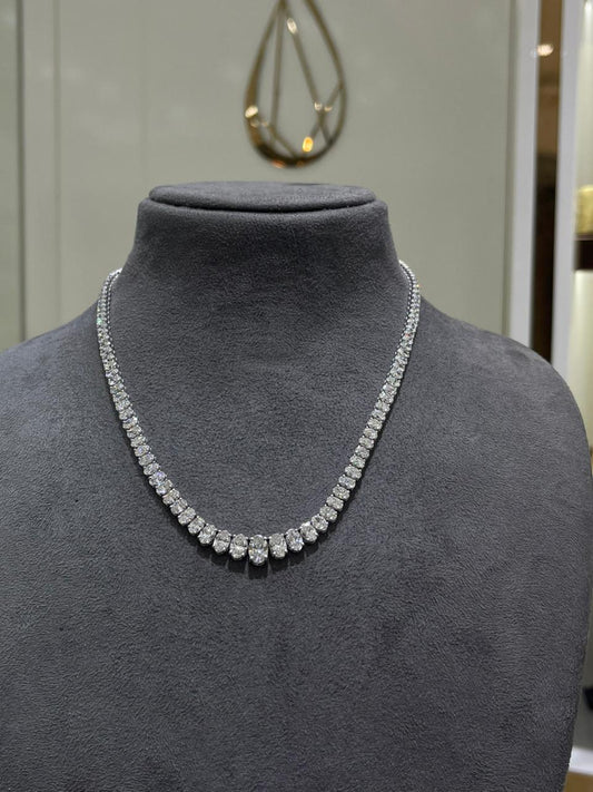1 CARAT IN GRADUATED OVAL NECKLACE