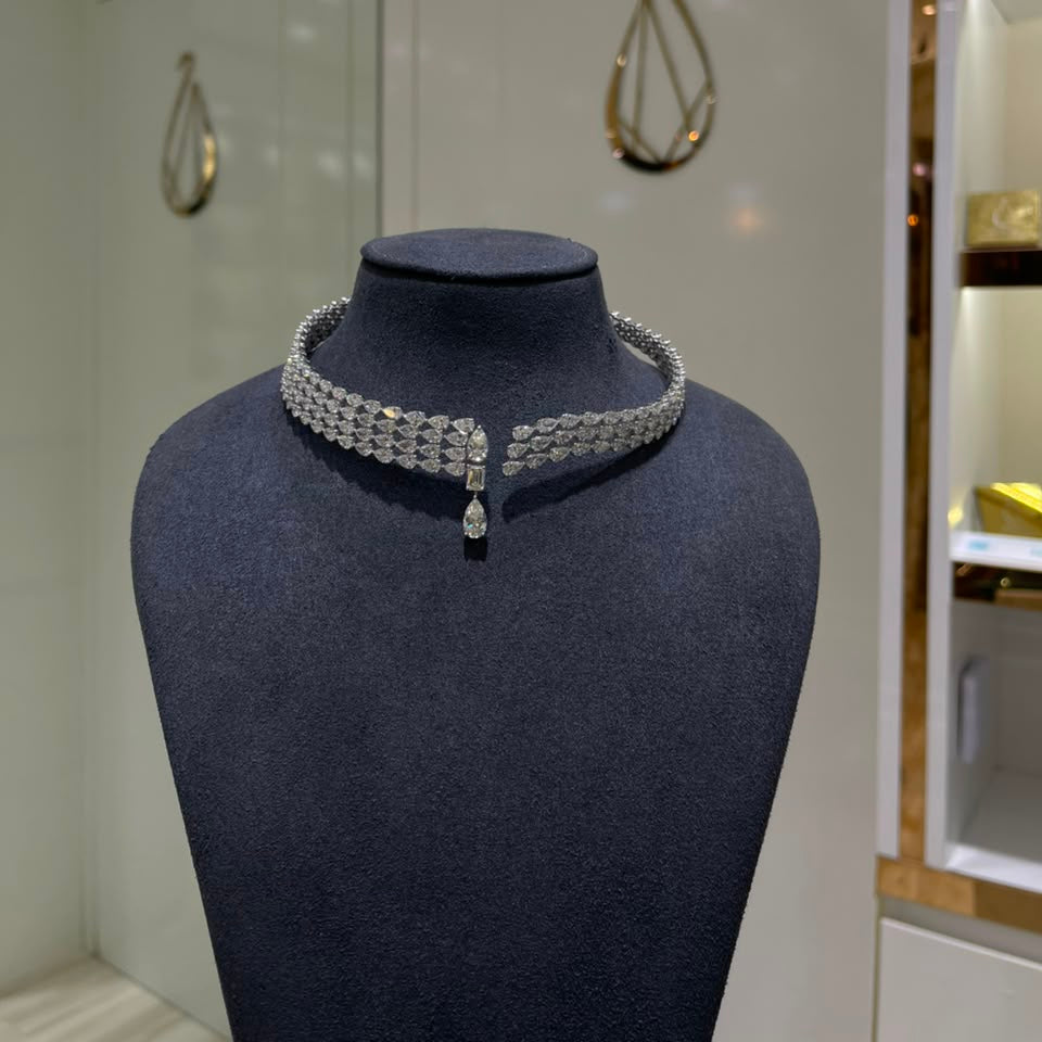 Pear & Emerald Symphony Diamond Choker (ARJS3510)