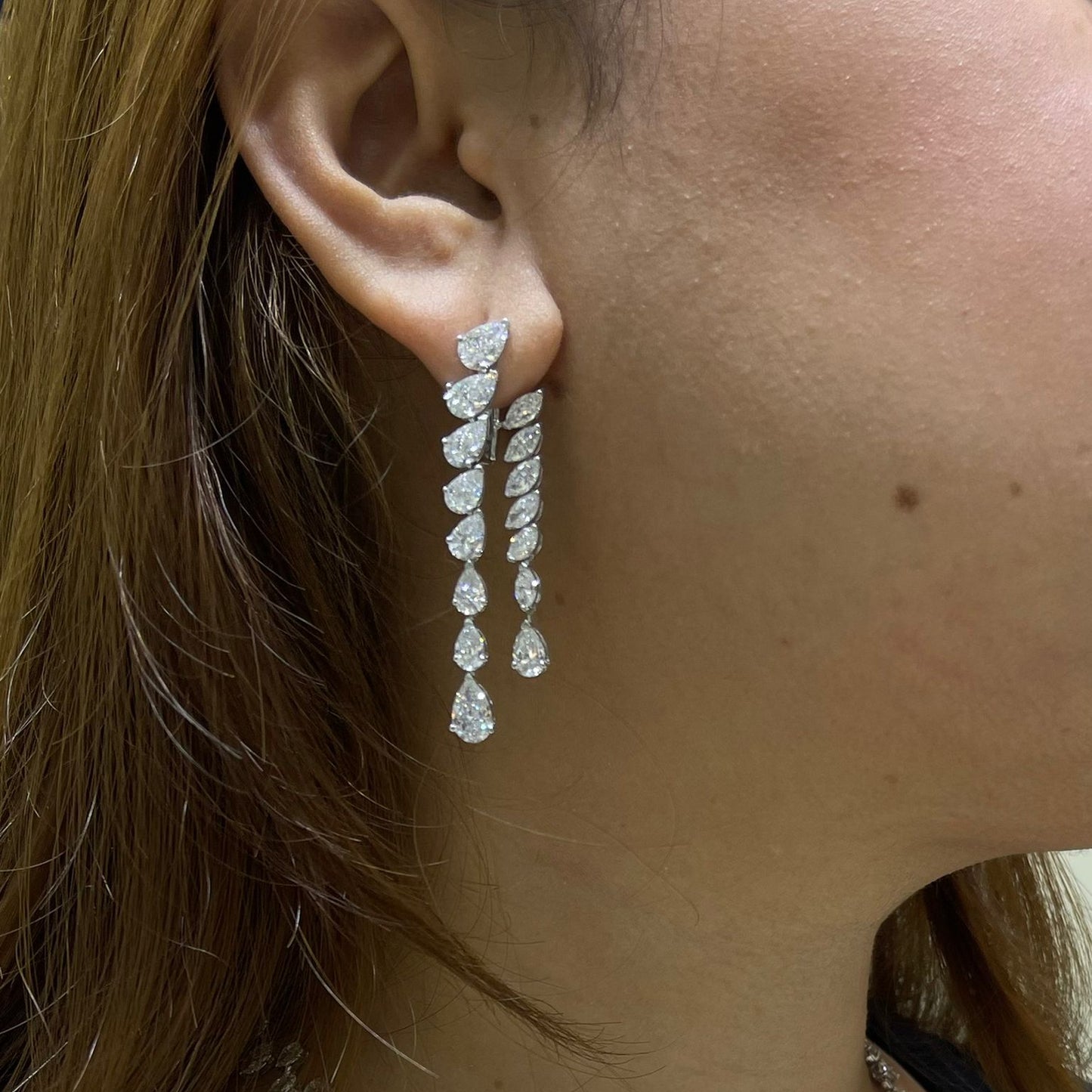 Pear & Marquise Two Line Earring (ARJS4108)