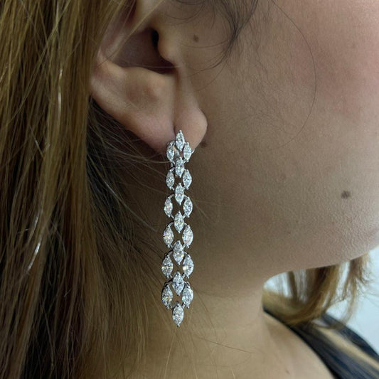 MARQUISE THREE LINE ATTACHED BIG EARRING (ARJS4036)