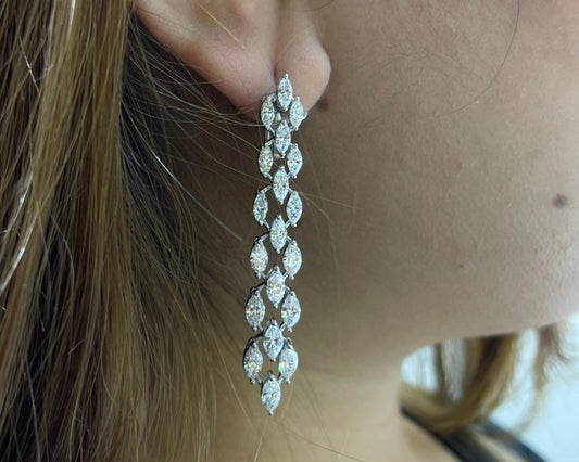 MARQUISE THREE LINE ATTACHED BIG EARRING (ARJS4036)
