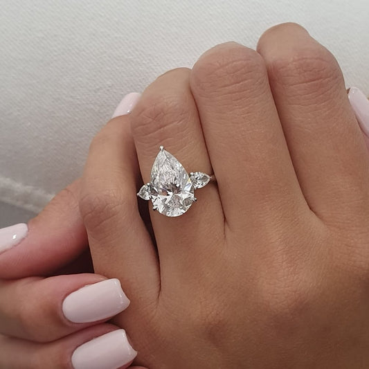 7 Carat Pear Cut Trilogy Ring (ARJS4289)