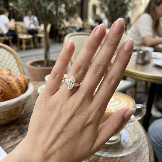 2 Carat Marquise Yellow Gold Trilogy Ring (ARJS4011)