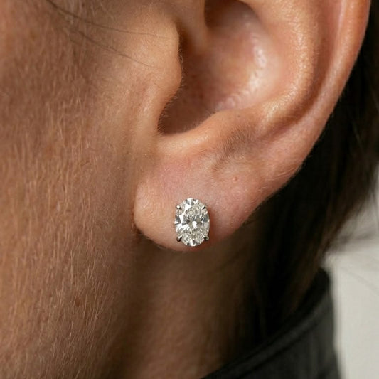 3 Carat Each  Oval Studs (ARJS4360)