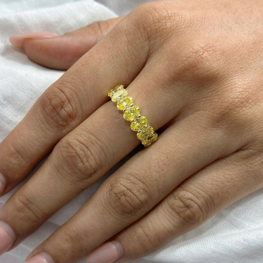 50PT OVAL FANCY YELLOW DIAMOND ETERNITY BAND (CTA1326)