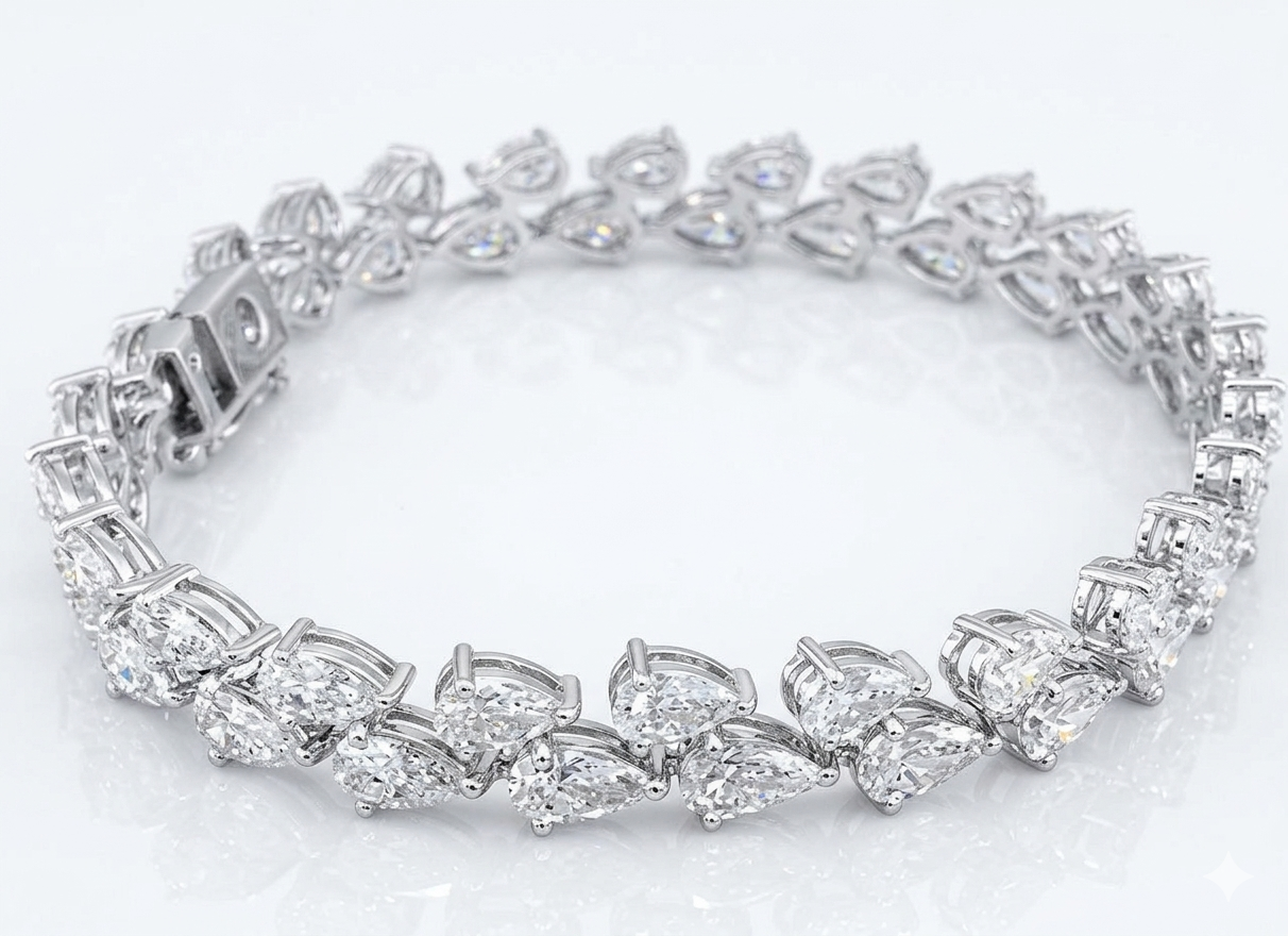 20 & 30PT PEAR 2 LINE DIAMOND BRACELET (LARJS3571)