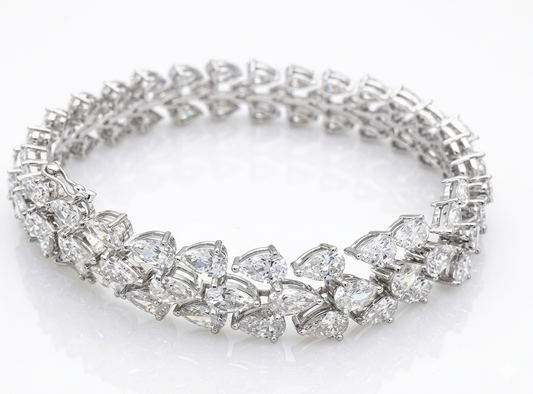 25PT PEAR 3 LINE DIAMOND BRACELET ( LARJS3588)