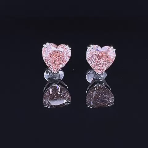3CT FANCY PINK STUD DIAMOND EARRING (SKJ1275)