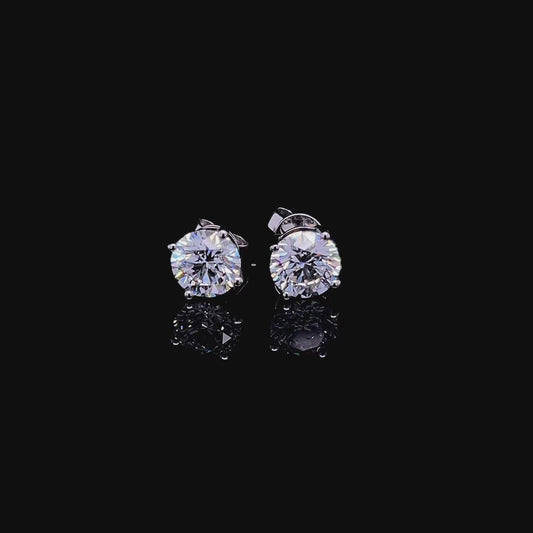 1CT EACH ROUND DIAMOND STUD EARRING (ARJS3312)