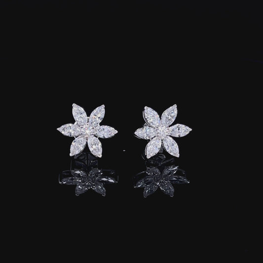 Marquise Cut Flower Earring