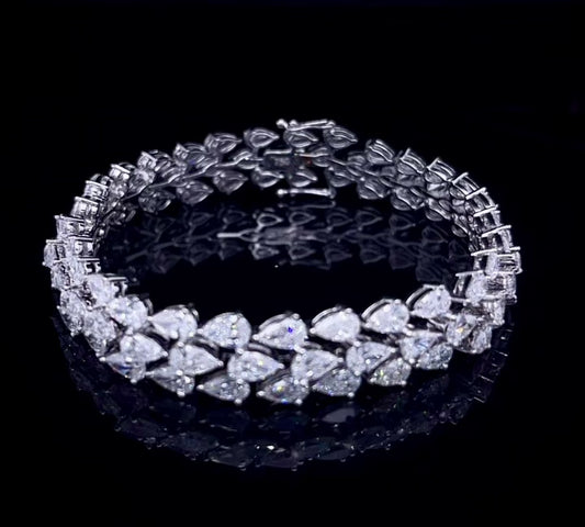 25PT PEAR 3 LINE DIAMOND BRACELET ( LARJS3588)