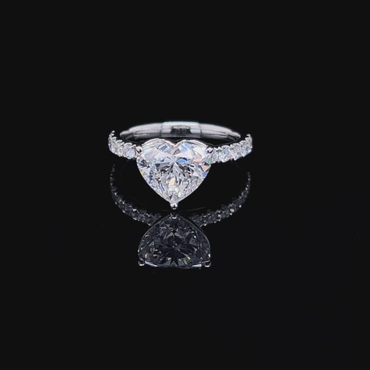 3CT Heart w. Side Diamond Ring (LARJS3486)